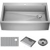 imageDELTA FAUCET Delta Lenta 36inch Retrofit Farmhouse Apron Front 16 Gauge Stainless Steel Single Bowl Kitchen Sink for UndermountDropIn Installation with Accessories 95J132T36SSS