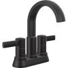 imageDelta Albion Centerset Matte Black Bathroom Faucet 4 Inch 3 Hole Bathroom Sink Faucet for Vanity Metal PushPop Drain Assembly Matte Black 25855LFBLMatte Black