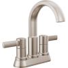 imageDelta Albion Centerset Matte Black Bathroom Faucet 4 Inch 3 Hole Bathroom Sink Faucet for Vanity Metal PushPop Drain Assembly Matte Black 25855LFBLSpotshield Stainless