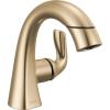 imageDelta Arvo 1 Hole Brushed Gold Bathroom Faucet with Sprayer Single Hole Bathroom Sink Faucet with Pull Out Sprayer for Vanity PushPop Drain Champagne Bronze 15840LFCZPDChampagne Bronze