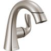imageDelta Arvo 1 Hole Pull Down Bathroom Faucet with Sprayer Brushed Nickel Single Hole Bathroom Sink Faucet with Pull Out Sprayer for Vanity PushPop Drain SpotShield Stainless 15840LFSPPD