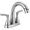 imageDelta Broadmoor Centerset Matte Black Bathroom Faucet with Sprayer 4 Inch 3 Hole Bathroom Sink Faucet with Pull Out Sprayer PushPop Drain Matte Black 25765LFBLPDChrome