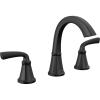 imageDelta Geist Matte Black Bathroom Faucet 3 Hole 8 Inch Widespread Bathroom Sink Faucet for Vanity PushPop Drain Assembly Matte Black 35864LFBLMatte Black