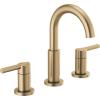 imageDelta Nicoli Brushed Gold Faucet 3 Hole 8 Inch Widespread Bathroom Sink Faucet for Vanity PushPop Drain Assembly Champagne Bronze 35749LFCZ