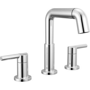 imageDelta 35849LFPD Nicoli 12 GPM Widespread Bathroom Faucet with Pull Down Spout and Push PopUp Drain Assembly  Matte BlackChrome