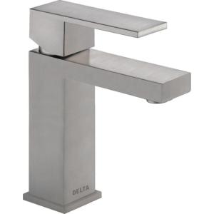 imageDelta 567LFBLGPMPP Modern Bathroom Faucet 10 GPM Water Flow Matte BlackStainless