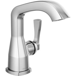 imageDelta 576LPUDST Stryke 12 GPM Single Hole Bathroom Faucet with Lever Handle and Diamond Seal Ceramic Disc Cartridges  Includes Optional Escutcheon  Lumicoat Champagne BronzeLumicoat Chrome