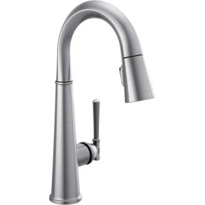 imageDelta Faucet Emmeline Bar Faucet Brushed Nickel Bar Sink Faucet Single Hole Wet Bar Faucets with Pull Down Sprayer Prep Sink Faucet Faucet for Bar Sink Lumicoat Arctic Stainless 9982ARPRDSTArctic Stainless