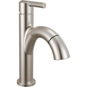 imageDelta Nicoli 1 Hole Pull Down Bathroom Faucet with Sprayer Brushed Nickel Single Hole Bathroom Sink Faucet with Pull Out Sprayer for Vanity PushPop Drain Stainless 15749LFSSPDStainless