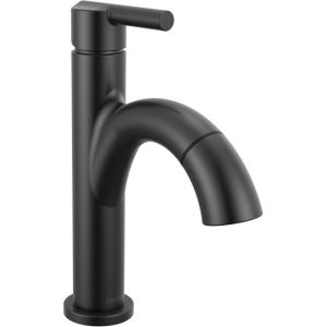 imageDelta Nicoli 1 Hole Pull Down Bathroom Faucet with Sprayer Brushed Nickel Single Hole Bathroom Sink Faucet with Pull Out Sprayer for Vanity PushPop Drain Stainless 15749LFSSPDMatte Black