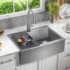 imageDELTA FAUCET Delta Lenta 30inch Retrofit Farmhouse Apron Front 16 Gauge Stainless Steel Single Bowl Kitchen Sink for UndermountDropIn Installation with Accessories 95J132T30SSS