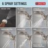 imageDelta 6Setting HydroRain Premium 2in1 Dual Shower Head with ProClean Spray Gold High Pressure Shower Head with Handheld Spray 175 GPM Flow Rate Lumicoat Champagne Bronze 56000CZPRLumicoat Stainless