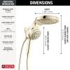 imageDelta 6Setting HydroRain Premium 2in1 Dual Shower Head with ProClean Spray Gold High Pressure Shower Head with Handheld Spray 175 GPM Flow Rate Lumicoat Champagne Bronze 56000CZPRLumicoat Polished Nickel
