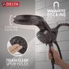 imageDelta 6Setting HydroRain Premium 2in1 Dual Shower Head with ProClean Spray Gold High Pressure Shower Head with Handheld Spray 175 GPM Flow Rate Lumicoat Champagne Bronze 56000CZPRVenetian Bronze