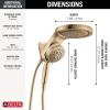 imageDelta 6Setting HydroRain Premium 2in1 Dual Shower Head with ProClean Spray Gold High Pressure Shower Head with Handheld Spray 175 GPM Flow Rate Lumicoat Champagne Bronze 56000CZPRLumicoat Champagne Bronze
