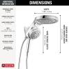 imageDelta 6Setting HydroRain Premium 2in1 Dual Shower Head with ProClean Spray Gold High Pressure Shower Head with Handheld Spray 175 GPM Flow Rate Lumicoat Champagne Bronze 56000CZPRLumicoat Chrome