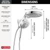 imageDelta 6Setting HydroRain Premium 2in1 Dual Shower Head with ProClean Spray Gold High Pressure Shower Head with Handheld Spray 175 GPM Flow Rate Lumicoat Champagne Bronze 56000CZPRLumicoat Chrome