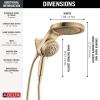 imageDelta 6Setting HydroRain Premium 2in1 Dual Shower Head with ProClean Spray Gold High Pressure Shower Head with Handheld Spray 175 GPM Flow Rate Lumicoat Champagne Bronze 56000CZPRLumicoat Champagne Bronze
