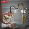 imageDelta 9678TDST Leland Deck Mounted Single Handle PullDown Bar Faucet with Touch Clean Touch2O MagnaTite Docking and Diamond Seal Technology  SpotShield StainlessChampagne Bronze