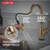 imageDelta 9678TDST Leland Deck Mounted Single Handle PullDown Bar Faucet with Touch Clean Touch2O MagnaTite Docking and Diamond Seal Technology  SpotShield StainlessChampagne Bronze