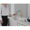 imageDelta Almari Matte Black Kitchen Faucet with PullOut Sprayer Modern Single Hole Kitchen Sink Faucet Single Handle Matte Black 16943BLDSTChampagne Bronze