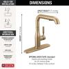 imageDelta Almari Matte Black Kitchen Faucet with PullOut Sprayer Modern Single Hole Kitchen Sink Faucet Single Handle Matte Black 16943BLDSTChampagne Bronze