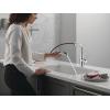 imageDelta Almari Matte Black Kitchen Faucet with PullOut Sprayer Modern Single Hole Kitchen Sink Faucet Single Handle Matte Black 16943BLDSTChrome