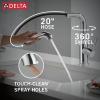 imageDelta Almari Matte Black Kitchen Faucet with PullOut Sprayer Modern Single Hole Kitchen Sink Faucet Single Handle Matte Black 16943BLDSTChrome