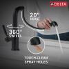 imageDelta Almari Matte Black Kitchen Faucet with PullOut Sprayer Modern Single Hole Kitchen Sink Faucet Single Handle Matte Black 16943BLDSTMatte Black
