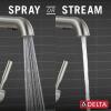 imageDelta Almari Matte Black Kitchen Faucet with PullOut Sprayer Modern Single Hole Kitchen Sink Faucet Single Handle Matte Black 16943BLDSTStainless