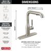 imageDelta Almari Matte Black Kitchen Faucet with PullOut Sprayer Modern Single Hole Kitchen Sink Faucet Single Handle Matte Black 16943BLDSTStainless