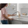 imageDelta Daneri Brushed Gold Kitchen Faucet with PullOut Sprayer Modern Single Hole Kitchen Sink Faucet Single Handle Champagne Bronze 16879CZDSTChampagne Bronze