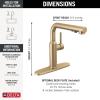 imageDelta Daneri Brushed Gold Kitchen Faucet with PullOut Sprayer Modern Single Hole Kitchen Sink Faucet Single Handle Champagne Bronze 16879CZDSTChampagne Bronze