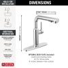 imageDelta Daneri Brushed Gold Kitchen Faucet with PullOut Sprayer Modern Single Hole Kitchen Sink Faucet Single Handle Champagne Bronze 16879CZDSTChrome
