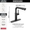 imageDelta Daneri Brushed Gold Kitchen Faucet with PullOut Sprayer Modern Single Hole Kitchen Sink Faucet Single Handle Champagne Bronze 16879CZDSTMatte Black