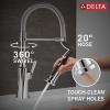 imageDelta Ermelo Pro Style Commercial Kitchen Faucet with Pull Down Sprayer Brushed Nickel Single Hole Kitchen Sink Faucet Single Handle Stainless 18887SSDSTChrome