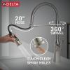 imageDelta Ermelo Pro Style Commercial Kitchen Faucet with Pull Down Sprayer Brushed Nickel Single Hole Kitchen Sink Faucet Single Handle Stainless 18887SSDSTStainless
