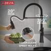 imageDelta Ermelo Pro Style Commercial Kitchen Faucet with Pull Down Sprayer Brushed Nickel Single Hole Kitchen Sink Faucet Single Handle Stainless 18887SSDSTMatte Black