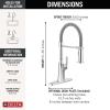 imageDelta Ermelo Pro Style Commercial Kitchen Faucet with Pull Down Sprayer Brushed Nickel Single Hole Kitchen Sink Faucet Single Handle Stainless 18887SSDSTChrome