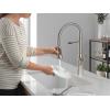 imageDelta Ermelo Pro Style Commercial Kitchen Faucet with Pull Down Sprayer Brushed Nickel Single Hole Kitchen Sink Faucet Single Handle Stainless 18887SSDSTStainless