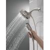 imageDelta Faucet 5Spray In2ition 2in1 Dual Hand Held Shower Head with Hose H2Okinetic Handheld Shower Head with Magnetic Docking Chrome Handheld Shower Heads Chrome 58620PR25PKLumicoat Stainless