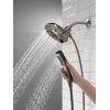 imageDelta Faucet 5Spray In2ition 2in1 Dual Hand Held Shower Head with Hose H2Okinetic Handheld Shower Head with Magnetic Docking Chrome Handheld Shower Heads Chrome 58620PR25PKLumicoat Black Stainless