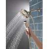 imageDelta Faucet 5Spray In2ition 2in1 Dual Hand Held Shower Head with Hose H2Okinetic Handheld Shower Head with Magnetic Docking Chrome Handheld Shower Heads Chrome 58620PR25PKLumicoat Polished Nickel