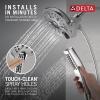 imageDelta Faucet 5Spray In2ition 2in1 Dual Hand Held Shower Head with Hose H2Okinetic Handheld Shower Head with Magnetic Docking Chrome Handheld Shower Heads Chrome 58620PR25PKLumicoat Chrome
