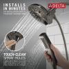 imageDelta Faucet 5Spray In2ition 2in1 Dual Hand Held Shower Head with Hose H2Okinetic Handheld Shower Head with Magnetic Docking Chrome Handheld Shower Heads Chrome 58620PR25PKLumicoat Black Stainless