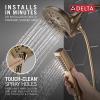 imageDelta Faucet 5Spray In2ition 2in1 Dual Hand Held Shower Head with Hose H2Okinetic Handheld Shower Head with Magnetic Docking Chrome Handheld Shower Heads Chrome 58620PR25PKLumicoat Champagne