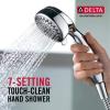imageDelta Faucet 7Spray TouchClean Hand Held Shower Head with Hose Chrome 75700