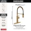 imageDelta Faucet Antoni Black Kitchen with Pull Down Sprayer Commercial Style Sink Faucet Faucets for Sinks SingleHandle Magnetic Docking Spray Head 18803BLDST Matte BlackChampagne Bronze