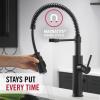 imageDelta Faucet Antoni Black Kitchen with Pull Down Sprayer Commercial Style Sink Faucet Faucets for Sinks SingleHandle Magnetic Docking Spray Head 18803BLDST Matte BlackChrome