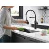 imageDelta Faucet Antoni Black Kitchen with Pull Down Sprayer Commercial Style Sink Faucet Faucets for Sinks SingleHandle Magnetic Docking Spray Head 18803BLDST Matte BlackMatte Black